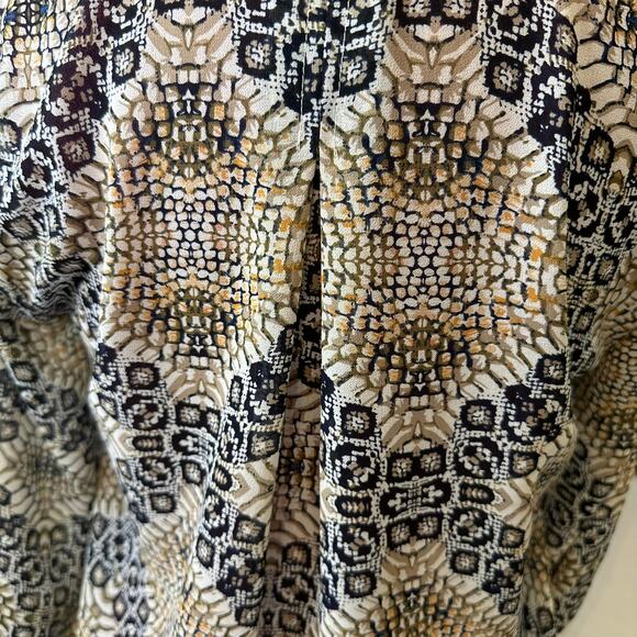 Olivaceous Sheer Snakeskin Blouse Animal Print Flowy Size Medium - Picture 4 of 8